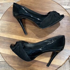 Fioni Black Peeptoe Stiletto